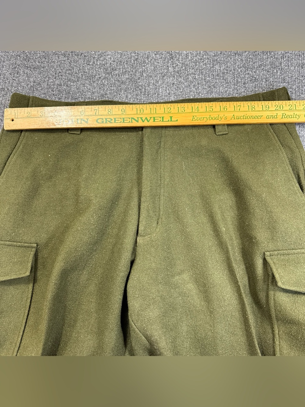 Vintage 90s Woolrich Wool Green Cargo Pants Size 40 Pockets Hunting - Picture 5 of 11
